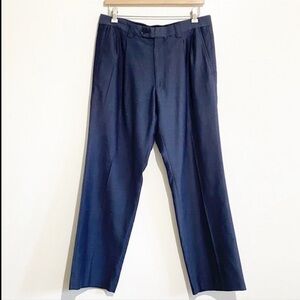 Steve Harvey “Royce” navy blue semi pleated dress pant
